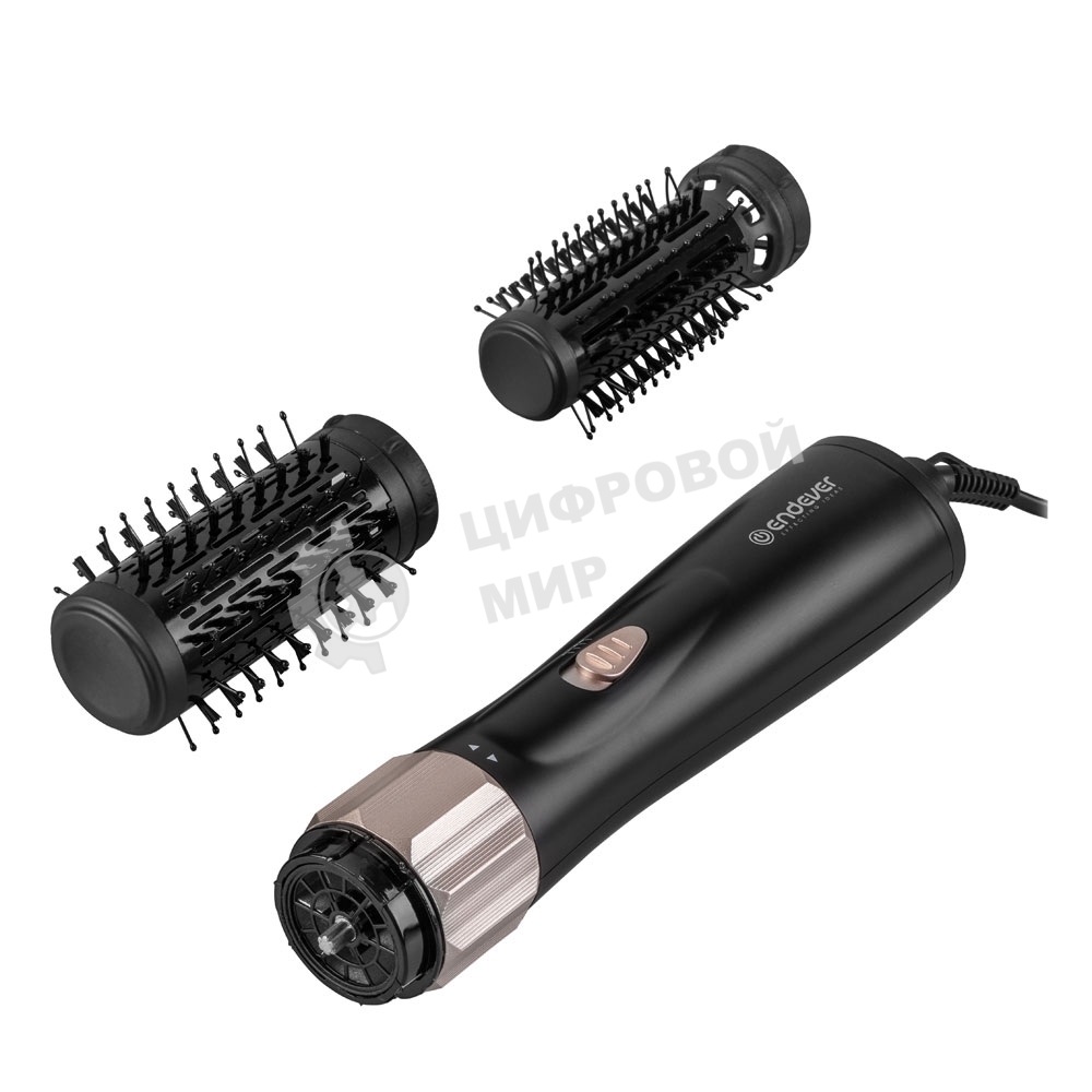 Стайлер Endever Aurora-504 1200 Вт, черный/розовое золото, 3 режима температуры, вращение в двух направлениях, керамическое покрытие