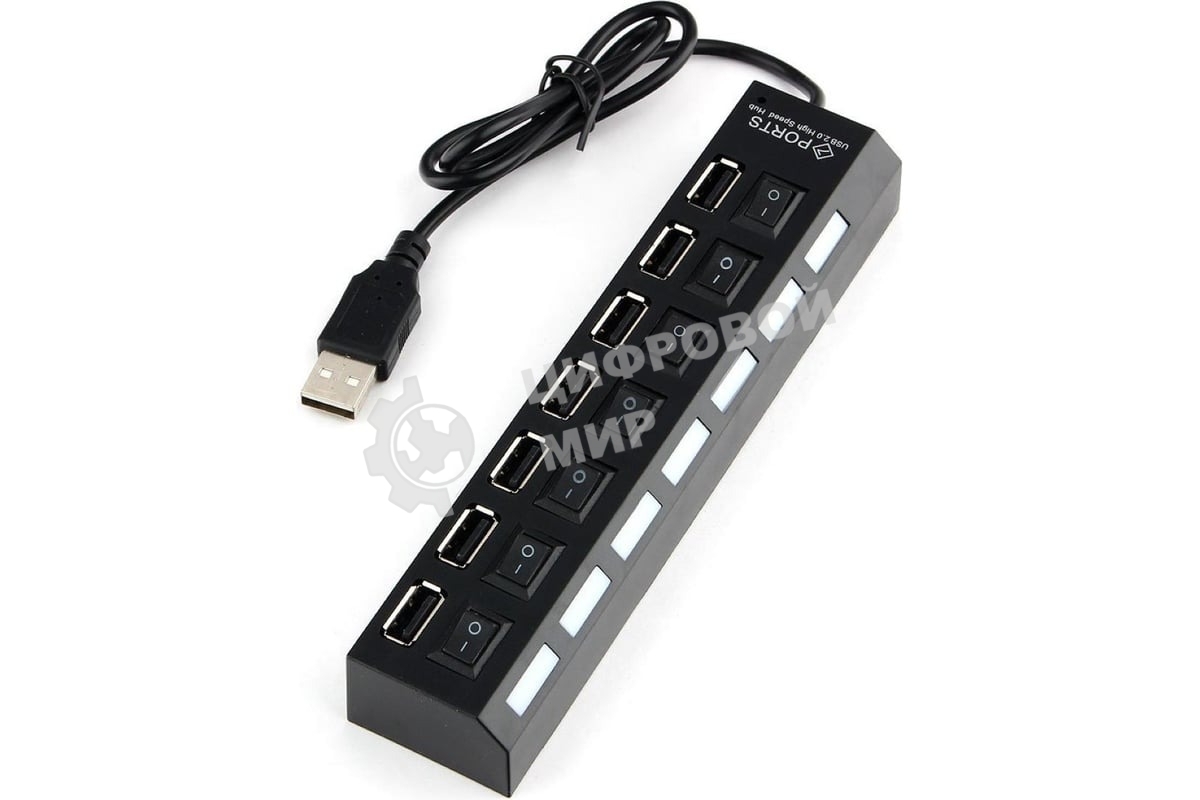 USB-концентратор Gembird UHB-U2P7-01, USB 2.0, 7хUSB, USB