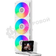 Система водяного охлаждения PcCooler GT360M Display ARGB Soc-AM5/AM4/1200/1700/1851 белый 4-pin 15-33.7dB Al LCD 310W Ret (GT360M-WHAWXX-GL)