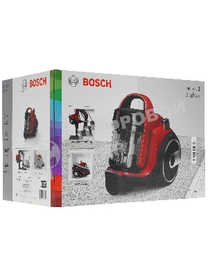 Пылесос Bosch BGC05AAA2 красный/черный, 350/700 Вт, уборка сухая, пылесборник контейнер 1.5 л