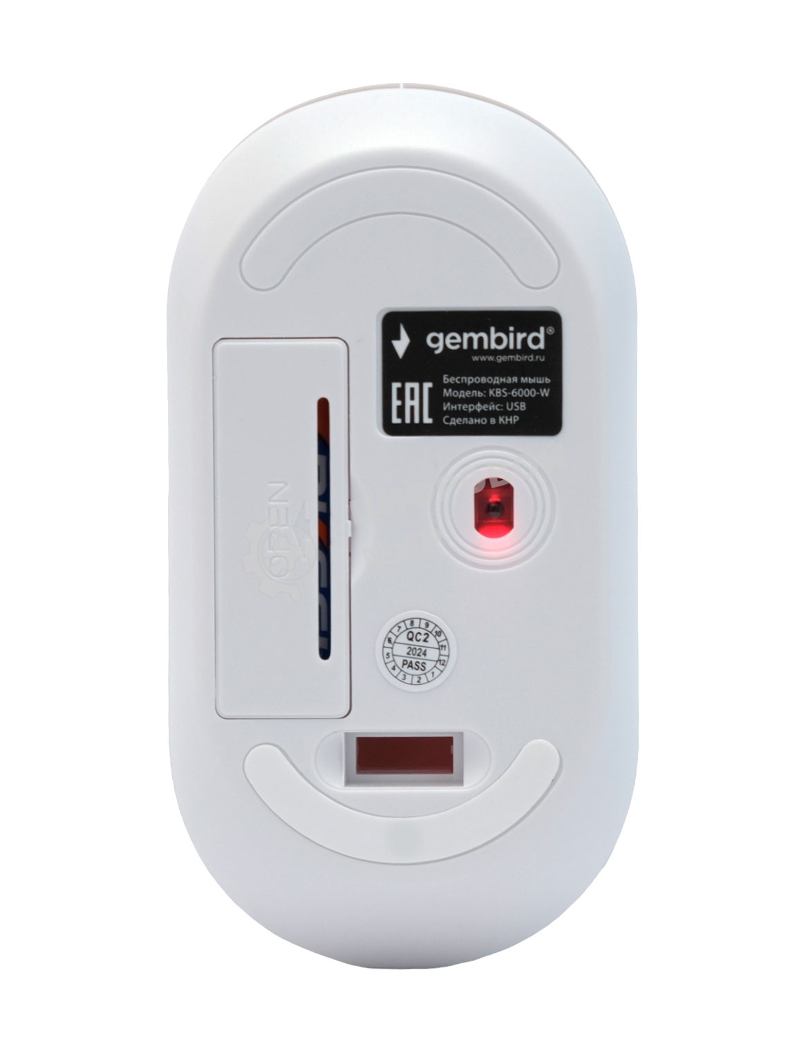 Комплект беспроводной клавиатура+мышь Gembird KBS-6000-W, 104кл+4кн, 12Fn, 800-1600 DPI, радиоканал, белый