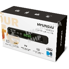 Приставка для цифрового ТВ Hyundai H-DVB520 черный + WiFi-адаптер, DVB-T2, DVB-T, DVB-C, HDMI, USB 2.0 х2