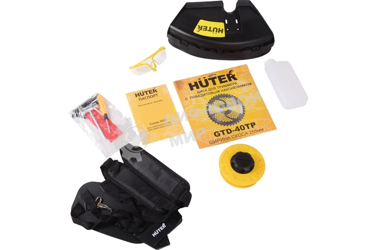 Бензиновый триммер Huter GGT-2500S2-х тактный, 2,5 кВт, ширина 255мм, бак 700мл, 7кг