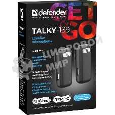 Петличный микрофон DEFENDER (64139) Talky-139 wrls, черный, кейс, 2шт
