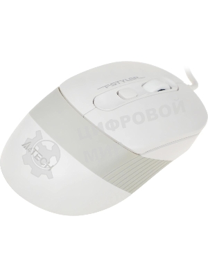 Мышь проводная A4Tech Fstyler FM10 белый/серый, 1600 dpi, USB, кнопки - 4