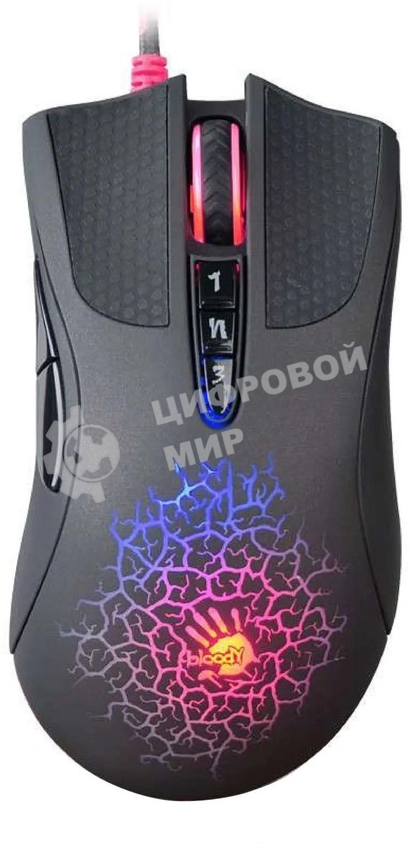 Мышь проводная A4Tech Bloody A90 черный, 6200 dpi, USB, кнопки - 8