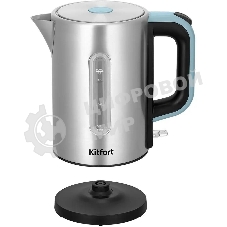 Чайник электрический Kitfort КТ-8703 1.7л. 2200Вт нержавеющая сталь/черный корпус: нерж.сталь/пластик