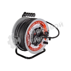 Удлинитель силовой Ресанта СУ-3х2,5КГ-50/3 (61/118/10) 2x1.0 кв.мм 4 розет. 40 м ПВС катушка серый