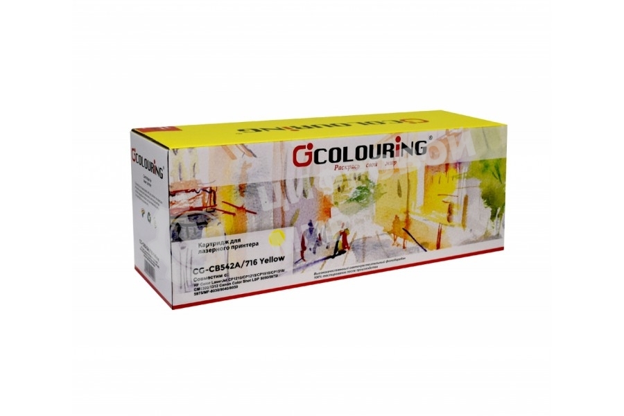 Картридж лазерный Colouring CG-CB542A/716 желтый (1400 стр.) для принтеров HP Color LaserJet CP1210/CP1215/CP1510/CP1518/CM1300/1312/Canon Color Shot LBP 5050/5970/5975/MF-8030/8040/8050