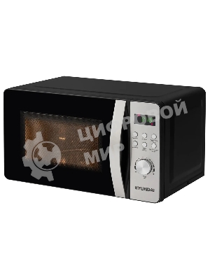 Микроволновая печь Hyundai HYM-D2074 черный/серебристый, 20 л, 700 Вт, переключатели - кнопки, поворотный механизм