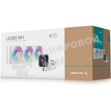 Система жидкостного охлаждения DEEPCOOL LD360 WH белый, 120 мм, алюминий/медь, 2400 об/мин, 38.71 дБ, 3 pin, 300 Вт