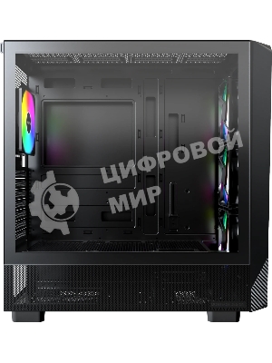 Компьютерный корпус Montech X5 черный без БП ATX 4x120мм 1xUSB2.0 1xUSB3.0 audio bott PSU