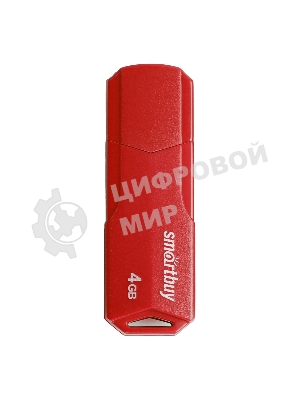 Флешка USB Smartbuy CLUE Red (SB4 GbCLU-R), 4Gb, USB 2.0, R/W 15/5, красный