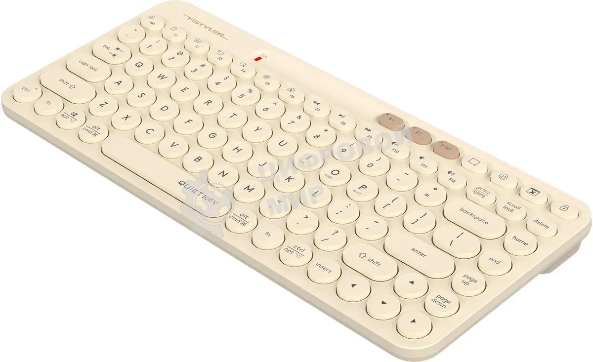 Клавиатура беспроводная A4Tech Fstyler FBK36C AS, USB, Bluetooth/Радиоканал, бежевый