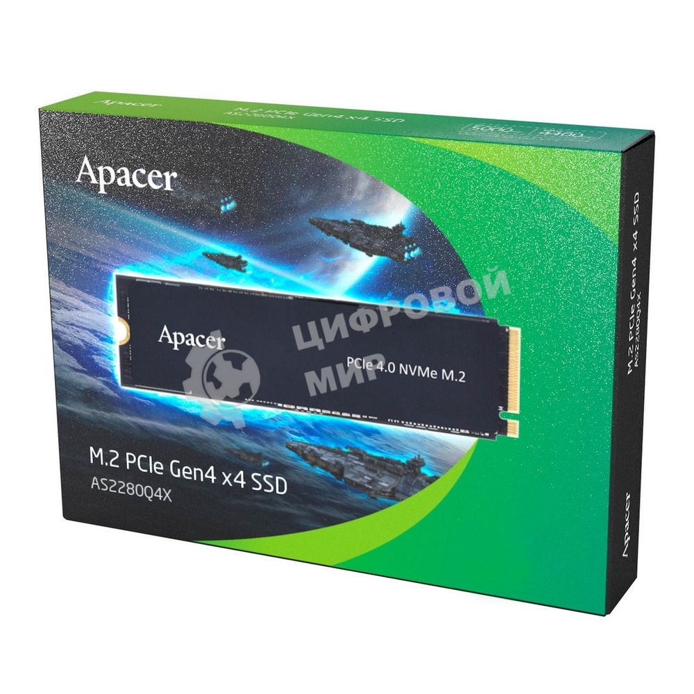 Накопитель SSD Apacer 2Tb, PCIe 4.0 x4, M.2 2280, NVMe, R/W 5000/4400, с радиатором