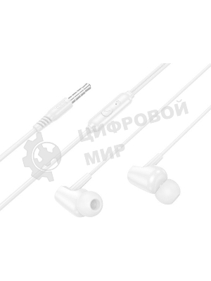 Проводные наушники Hoco M112 белый, внутриканальные, Jack 3.5 мм, встроенный микрофон