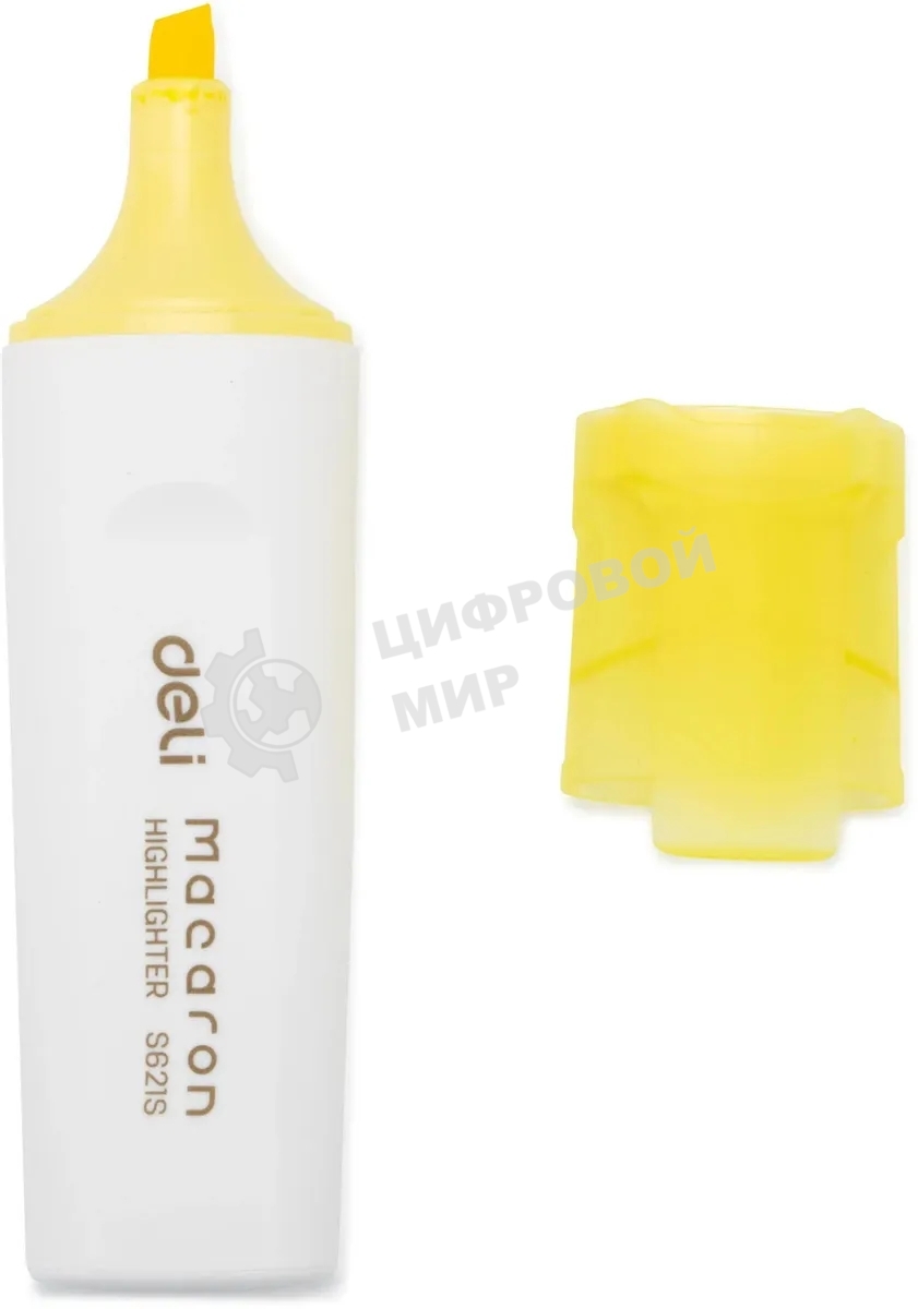 Текстовыделитель Deli ES621Syellow Macaron, скошенный пишущий наконечник, 1-5мм, желтый