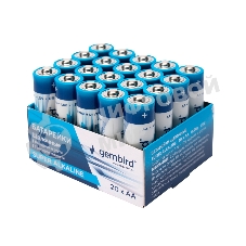 Батарейки щелочные/алкалиновые Gembird Gb-LR6-20B, тип AA, 20шт, коробка