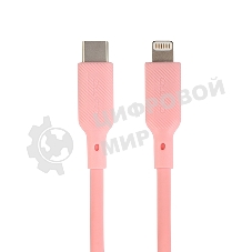 Кабель QUMO, MFI С94, Type-C на MFI Apple 8 pin, силиконовый, 1м, 2,22A, 9V, 20W, PD (розовый)
