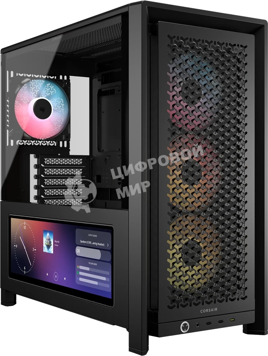 Корпус Corsair Frame 4000D LCD RS ARGB Black, Midi-Tower, чёрный, 4 x 120 мм