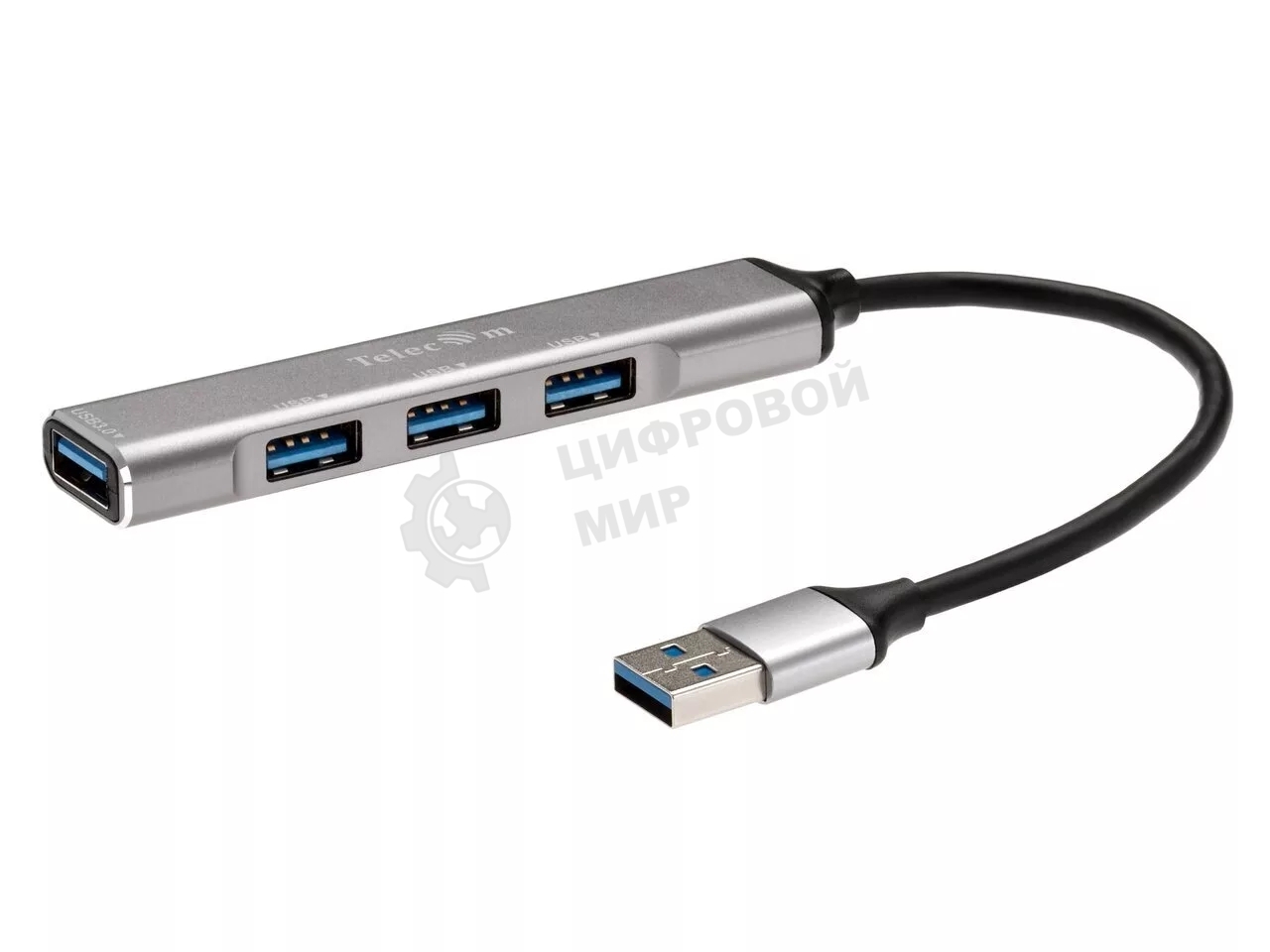 Переходник USB 3.0 -->USB3.0+3 USB2.0, Aluminum Shell, 0.2м Telecom TA308U