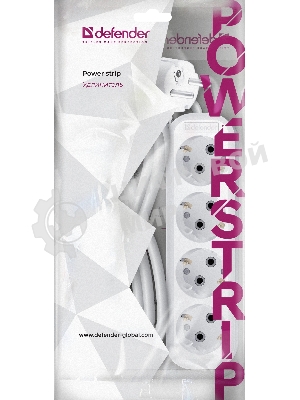 Удлинитель с заземлением Defender R340 16 А, 3 м, заземление