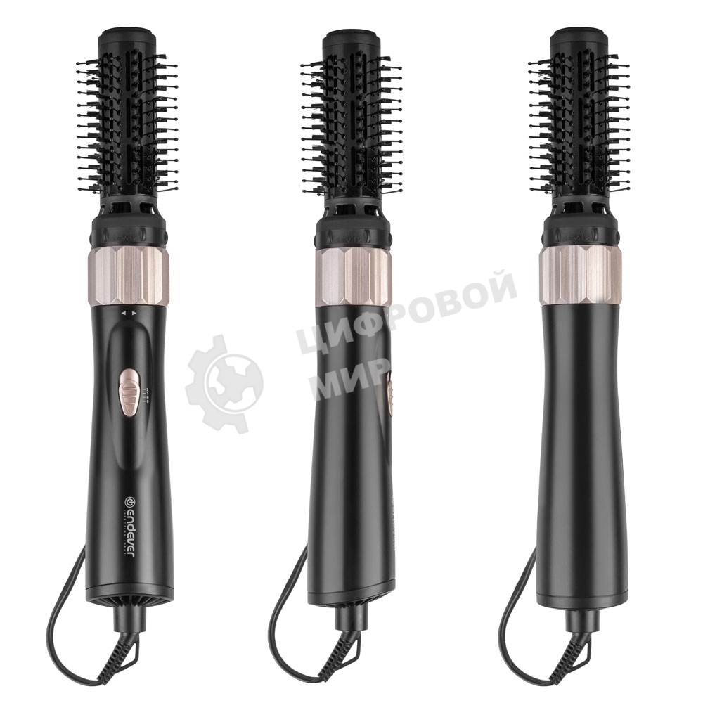 Стайлер Endever Aurora-504 1200 Вт, черный/розовое золото, 3 режима температуры, вращение в двух направлениях, керамическое покрытие