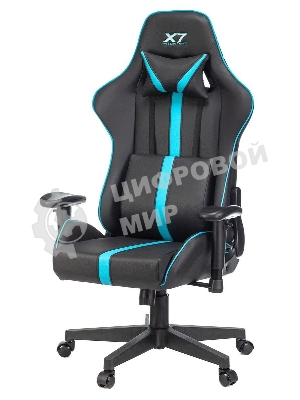 Кресло игровое A4Tech X7 GG-1200 черный/голубой искусственная кожа крестовина пластик