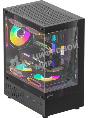 Компьютерный корпус MiniTower AeroCool/Formula Crystal Z1CM PLUS AR black (mATX, без БП, USB Type-A+USB Type-C) (Crystal Z1CM Plus Black AR)