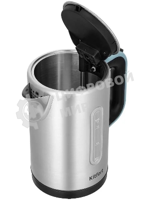 Чайник электрический Kitfort КТ-8703 1.7л. 2200Вт нержавеющая сталь/черный корпус: нерж.сталь/пластик