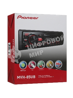Автомагнитола Pioneer MVH-85UB, 1 DIN, USB Type-A, AUX, съёмная панель
