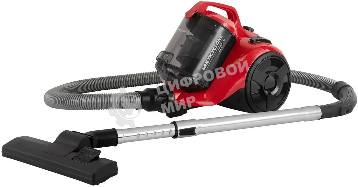 Пылесос Starwind SCV2550 красный, 400/2500 Вт, уборка сухая, пылесборник контейнер, 3 л