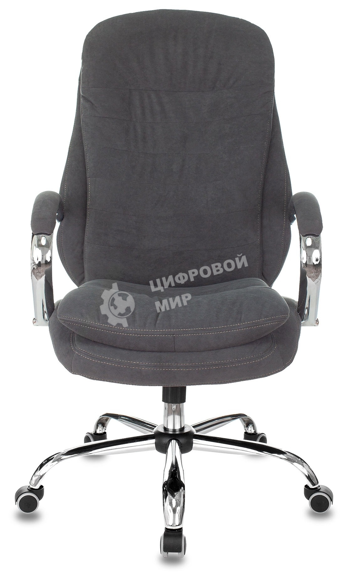 Кресло руководителя Бюрократ T-9950SL Fabric серый Alfa 44, крестовина металл хром