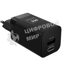 Сетевое зарядное устройство MORE CHOICE NC85i 1USB+1Type-C 3.0A PD 20W+QC3.0 для Lightning 8-pin Type-C, черный