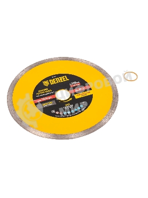 Диск алмазный сплошной Denzel супертонкий, 200 х 25,4 мм, горячее прессование, мокрое резание