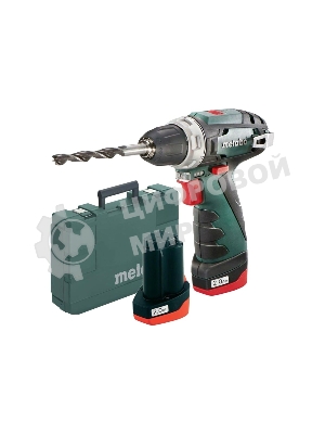 Дрель-шуруповерт Metabo PowerMaxx BS 600080500, 12 В, 2 Ач, 34 Нм, щеточный