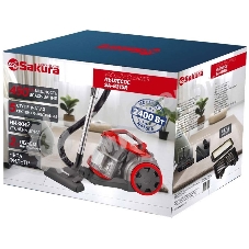 Пылесос Sakura SA-8315R красный/черный, 450/2400 Вт, уборка сухая, пылесборник контейнер 2 л