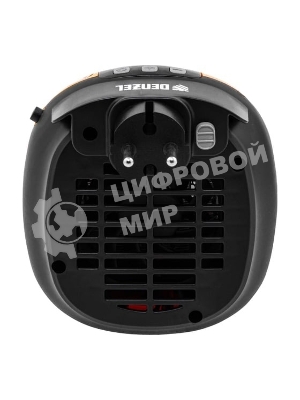 Тепловентилятор керамический Denzel DTFC-700 портативный, черный/желтый, 700 Вт, 10 м2, цифровой термостат