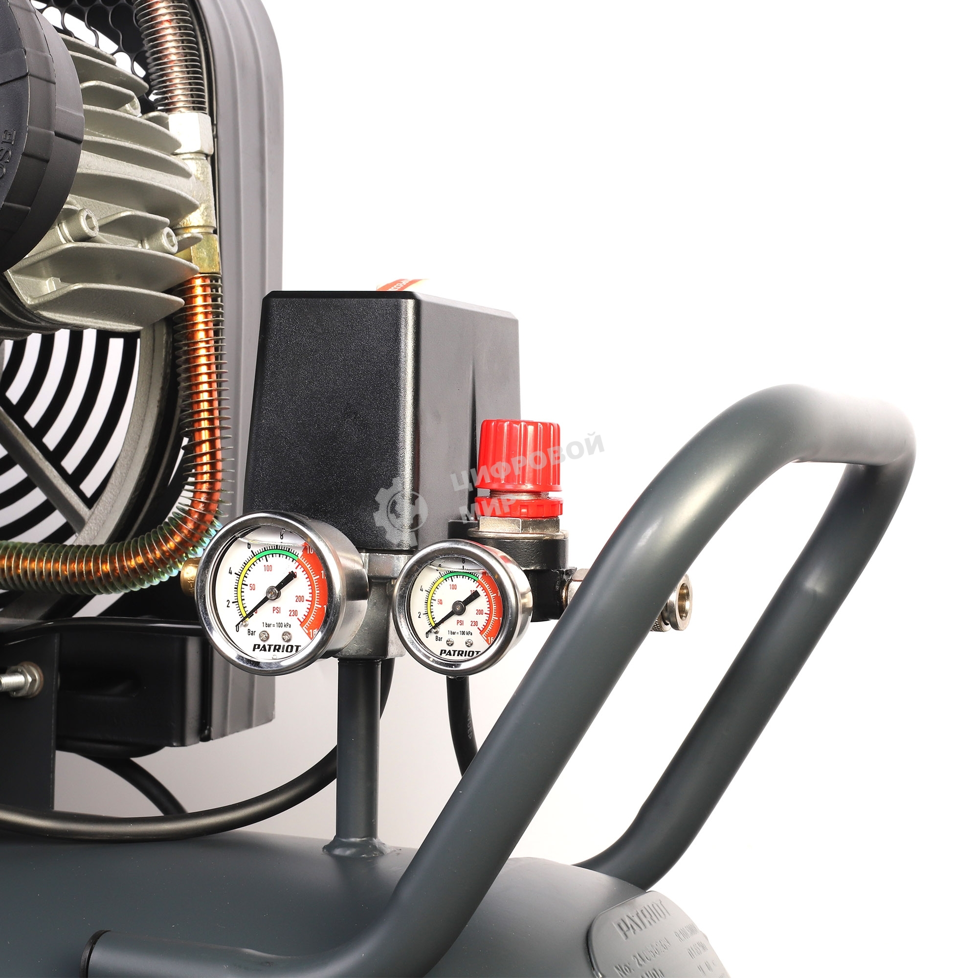 Компрессор поршневой Patriot KRX 580 L100 D ременной, масляный, 580 л/мин, 100 л, 10 бар, 3 кВт, 400 В