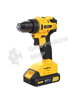 Дрель-шуруповерт Deli DC120, 20 В, 2 Ач, 45 Нм, бесщеточный