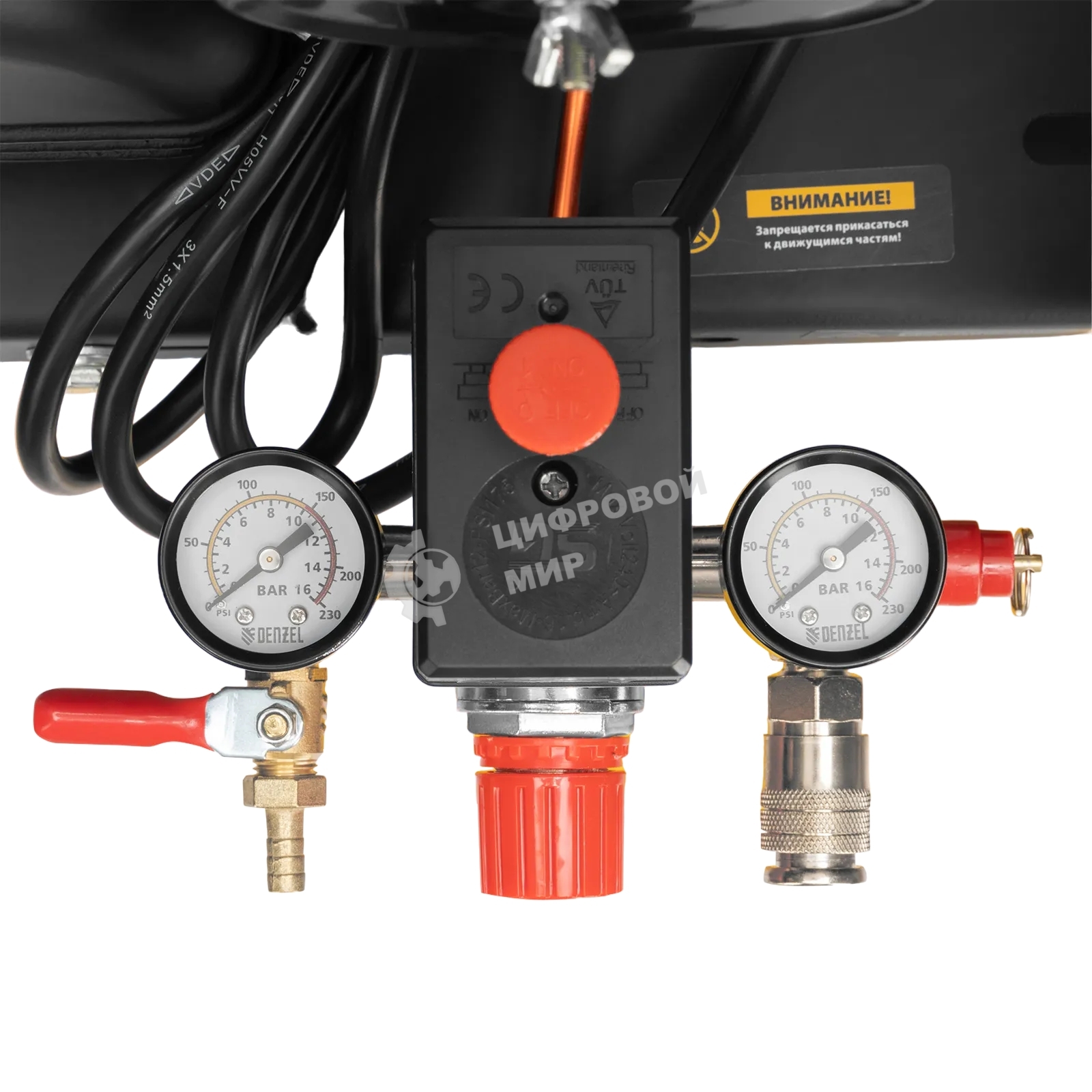 Компрессор воздушный Denzel BCV2200/100V рем. привод, 2,3 кВт, 100 л, 440 л/мин