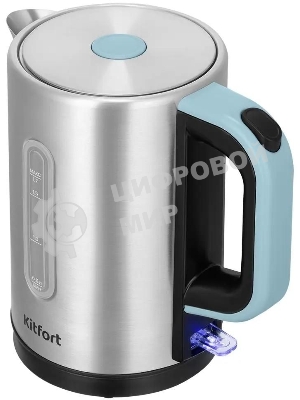 Чайник электрический Kitfort КТ-8703 1.7л. 2200Вт нержавеющая сталь/черный корпус: нерж.сталь/пластик