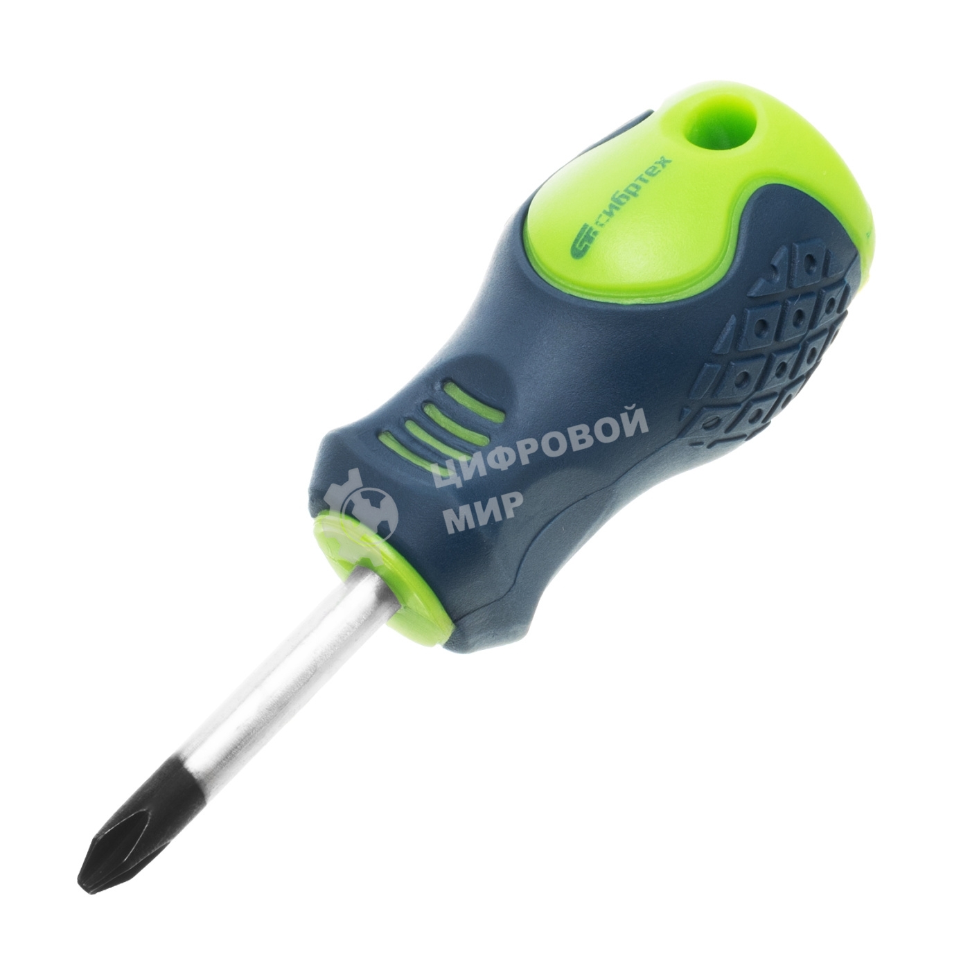 Отвертка Сибртех PH2 х 38 мм, CrV, двухкомпонентная рукоятка