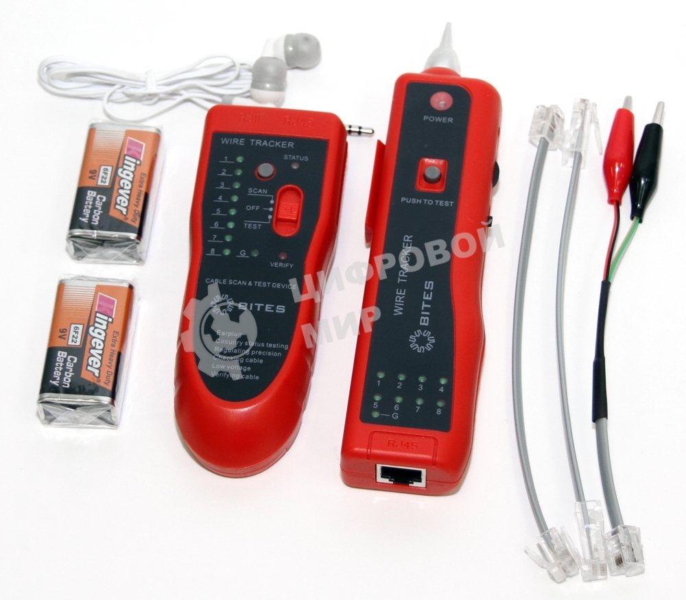 Тестер-трассоискатель кабеля 5bites LY-CT025 для RJ45/11/12, генератор тонального сигнала
