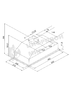 Вытяжка кухонная Krona KATE 600 GLASS BLACK PB K