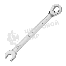 Ключ комбинированный трещоточный Denzel 12 мм, CrV, матовый хром