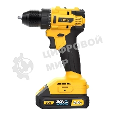 Дрель-шуруповерт Deli DC120, 20 В, 2 Ач, 45 Нм, бесщеточный