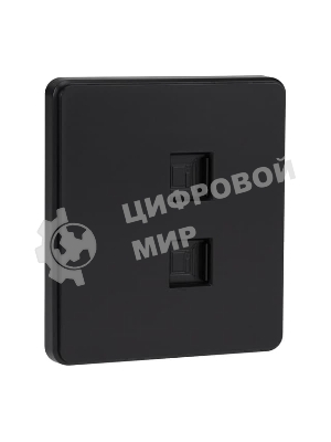 Розетка Kranz ROUND компьютерная двойная RJ45+RJ45 кат6 с/у оникс