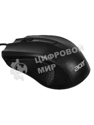 Мышь проводная Acer OMW010 черный, 1200 dpi, USB, кнопки - 3