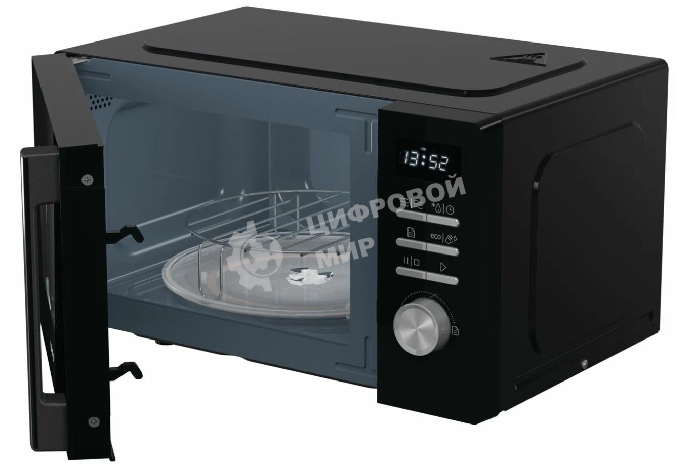 Микроволновая печь Gorenje MO20A4BH черный, 20 л, 800 Вт, переключатели - кнопки, поворотный механизм